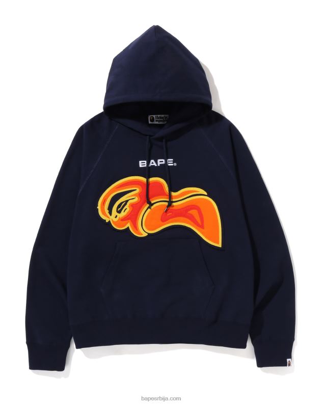 Морнарско плаво мушкарци A Bathing Ape сечење абц цамо тхермограпхи пуловер опуштеног кроја J4280343