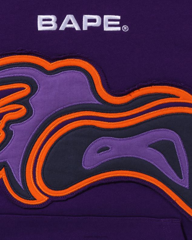 љубичаста мушкарци A Bathing Ape сечење абц цамо тхермограпхи пуловер опуштеног кроја J4280344