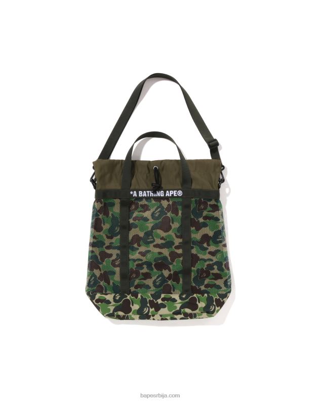 Војничко зелена мушкарци A Bathing Ape абц цамо мрежаста торба J4280396
