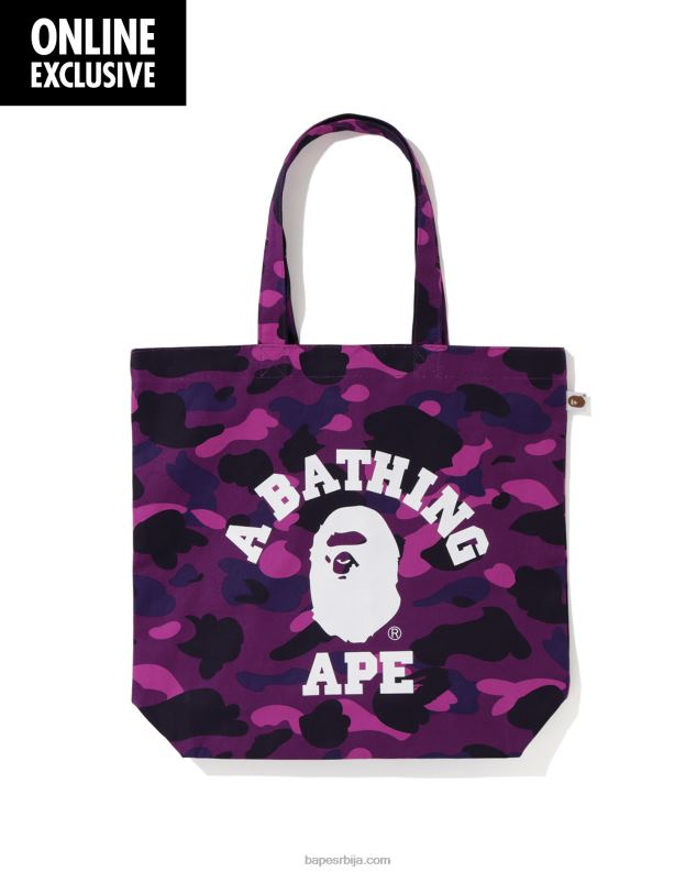 љубичаста мушкарци A Bathing Ape цолор цамо цоллеге тотебаг J4280766