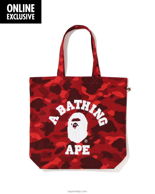 јарко црвена мушкарци A Bathing Ape цолор цамо цоллеге тотебаг J4280767