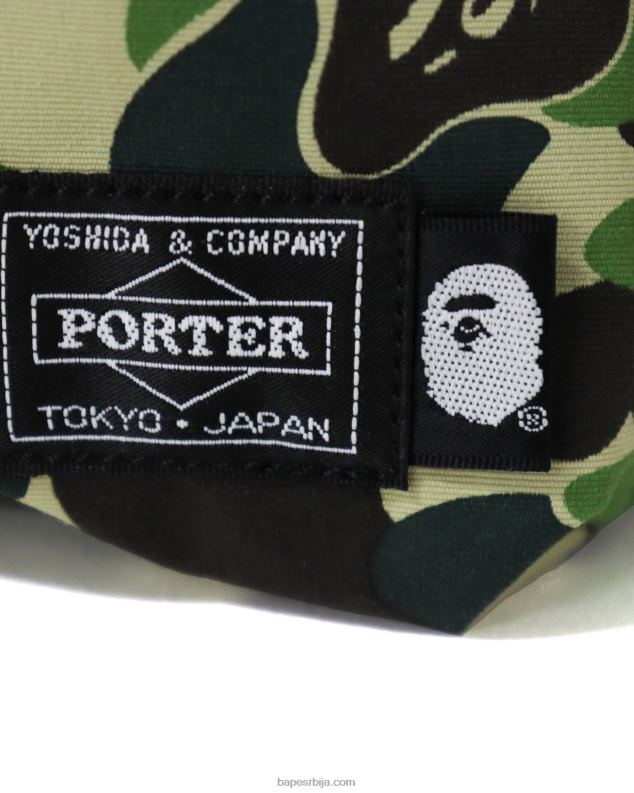Војничко зелена мушкарци A Bathing Ape портер абц цамо торба око струка J4280755