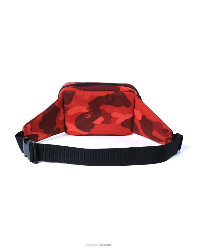 јарко црвена мушкарци A Bathing Ape боја цамо торба око струка J4280762