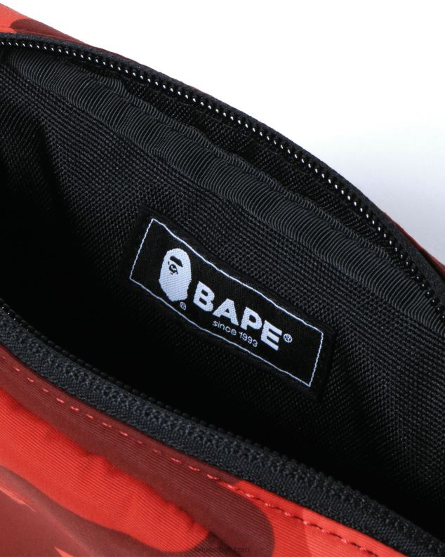 јарко црвена мушкарци A Bathing Ape боја цамо торба око струка J4280762