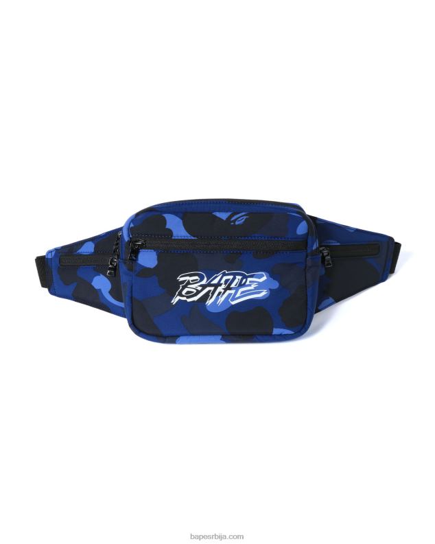 Морнарско плаво мушкарци A Bathing Ape боја цамо торба око струка J4280763