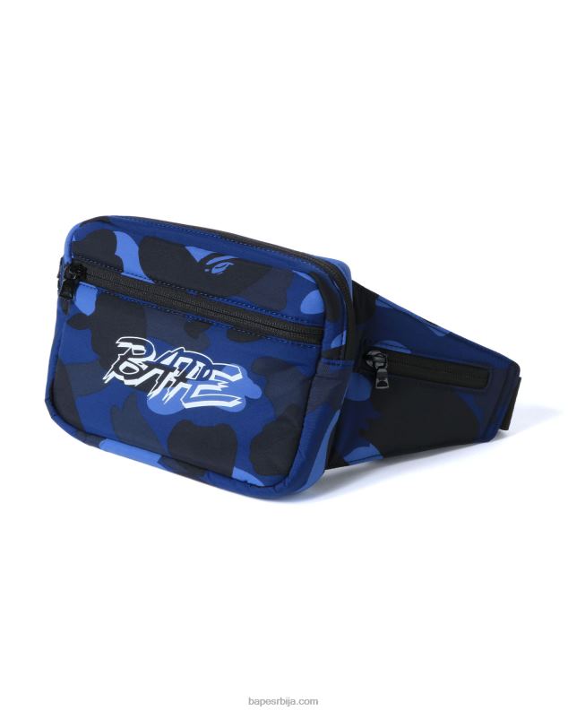 Морнарско плаво мушкарци A Bathing Ape боја цамо торба око струка J4280763