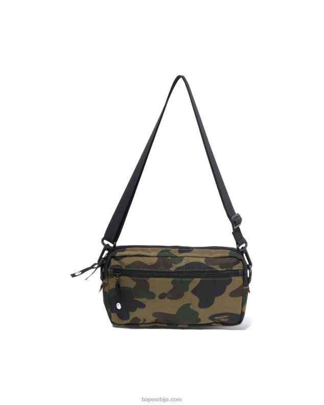 Војничко зелена мушкарци A Bathing Ape 1. цамо мини торба за раме J4280468